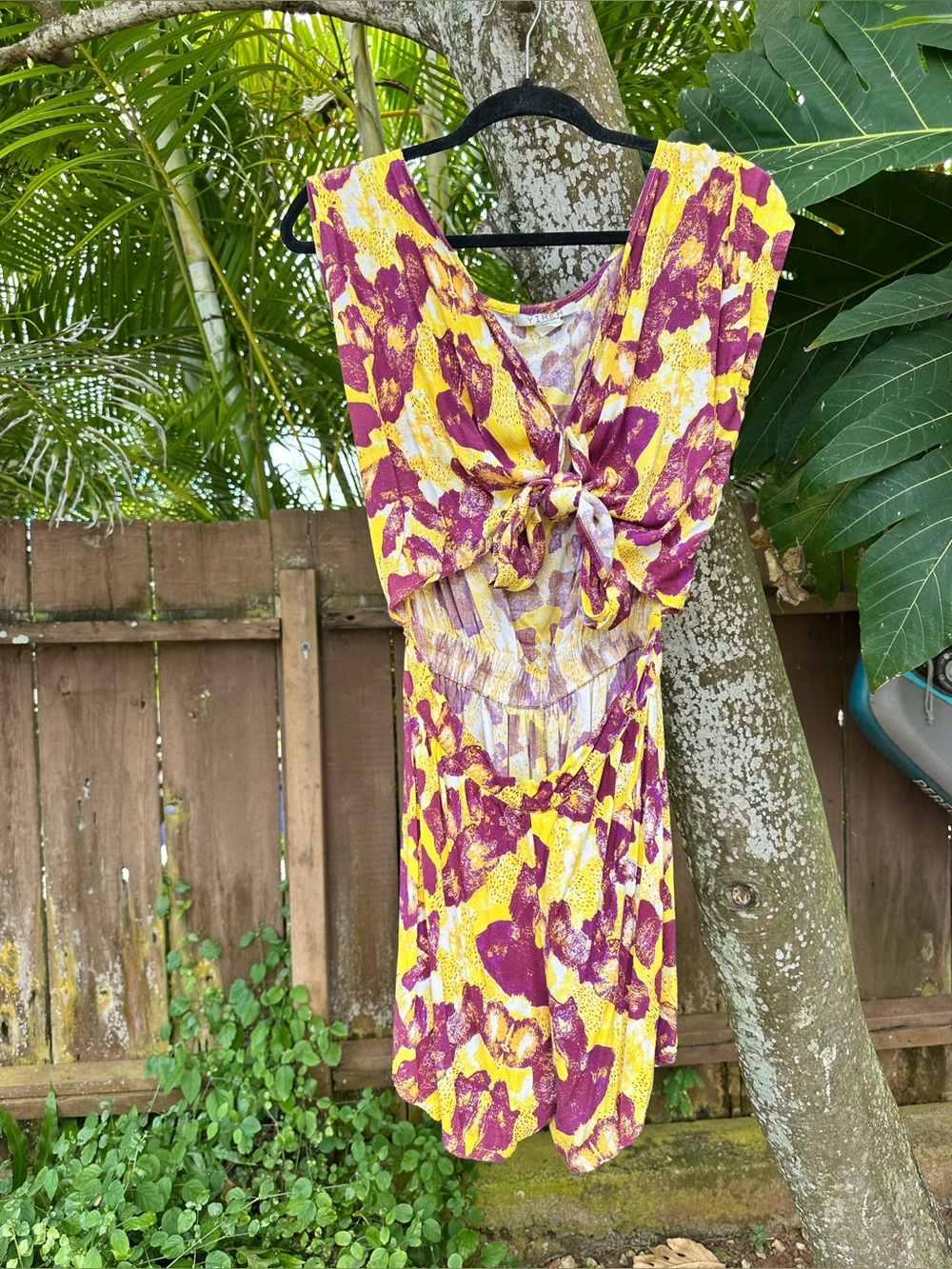 YIREH Cut Out Purple & Yellow Romper Size L